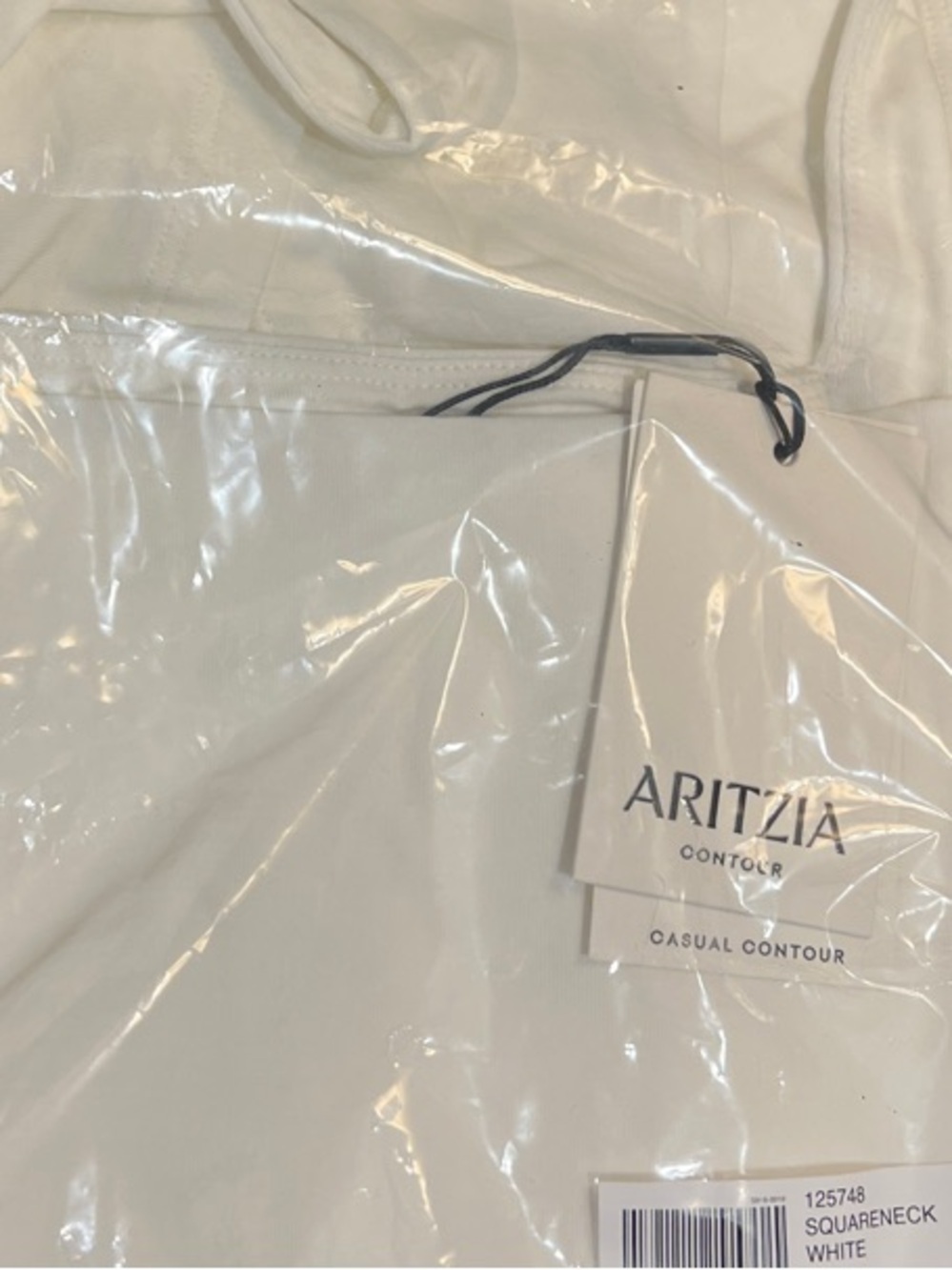 Aritzia White Square-Neck Short Sleeve Bodysuit - Picture 6 of 7